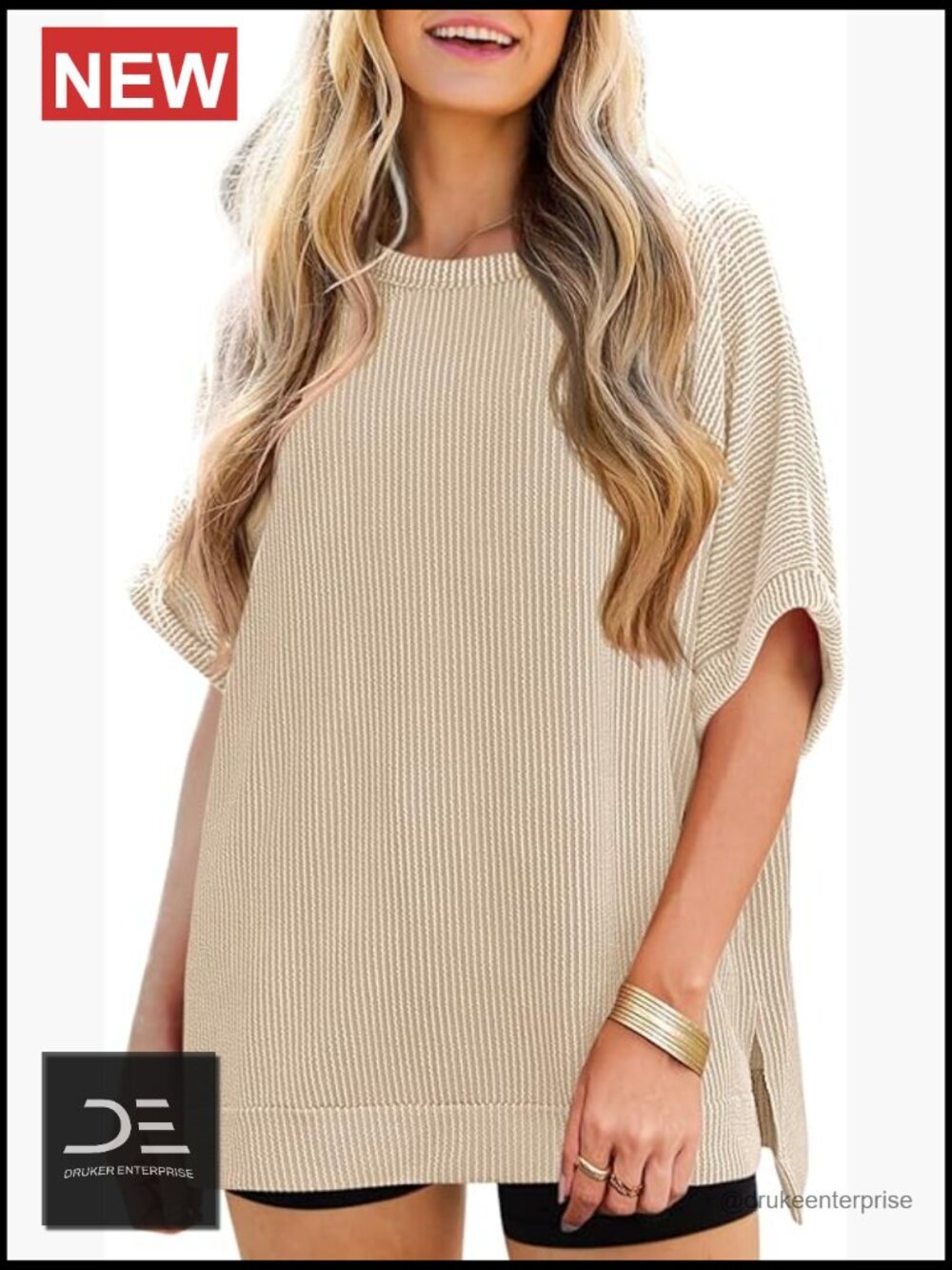 Oversized Batwing Short Sleeve Tunic Tops Loose Fit Dolman Tees